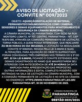 AVISO DE LICITAÇÃO - CONVITE Nº 009/2023