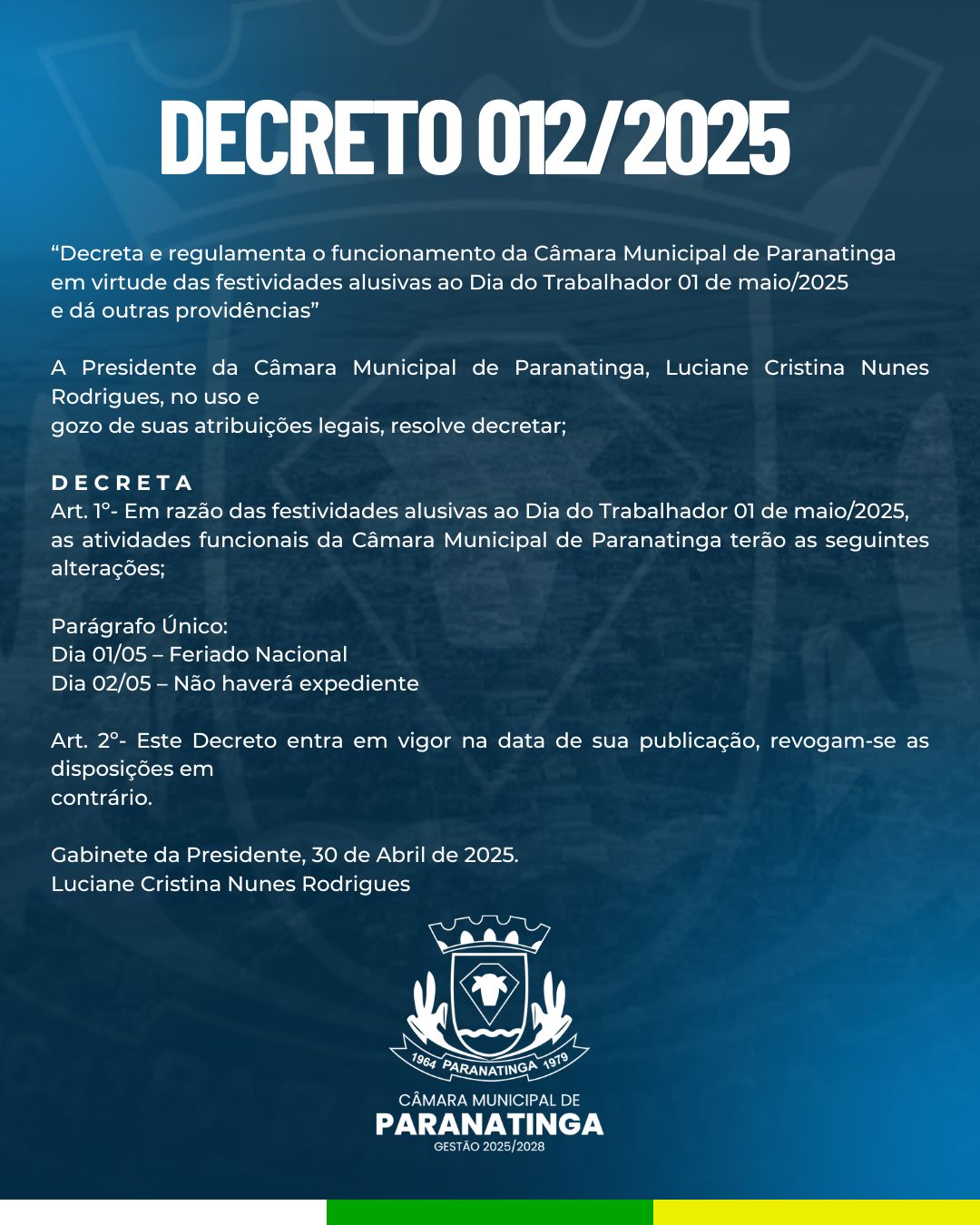 DECRETO 012/2025