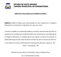 Edital de Convocação para Audiência Pública