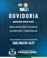 OUVIDORIA DA CÂMARA MUNICIPAL DE PARANATINGA