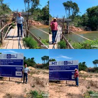 PARANATINGAVereadores Jhonny Quintana e Nego do Rodeio estiveram visitando obra da construção da ponte de concreto sobre o Rio Jatobá