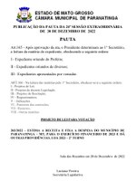 PUBLICAÇÃO DA 24ª SESSÃO EXTRAORDINÁRIA DE 30 DE DEZEMBRO DE 2022