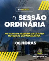 PUBLICAÇÃO DA PAUTA DA 13ª SESSÃO ORDINÁRIA DE 10 DE AGOSTO DE 2023