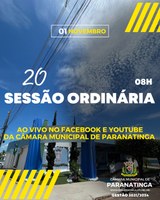PUBLICAÇÃO DA PAUTA DA 20ª SESSÃO ORDINÁRIA DE 01 DE NOVEMBRO DE 2023
