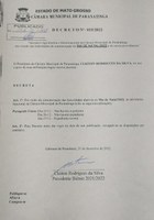 Publicação do Decreto Nº019/2022 de 21 de dezembro de 2022