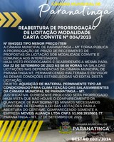 REABERTURA DE PRORROGAÇÃO DE LICITAÇÃO MODALIDADE CARTA CONVITE Nº 004/2023