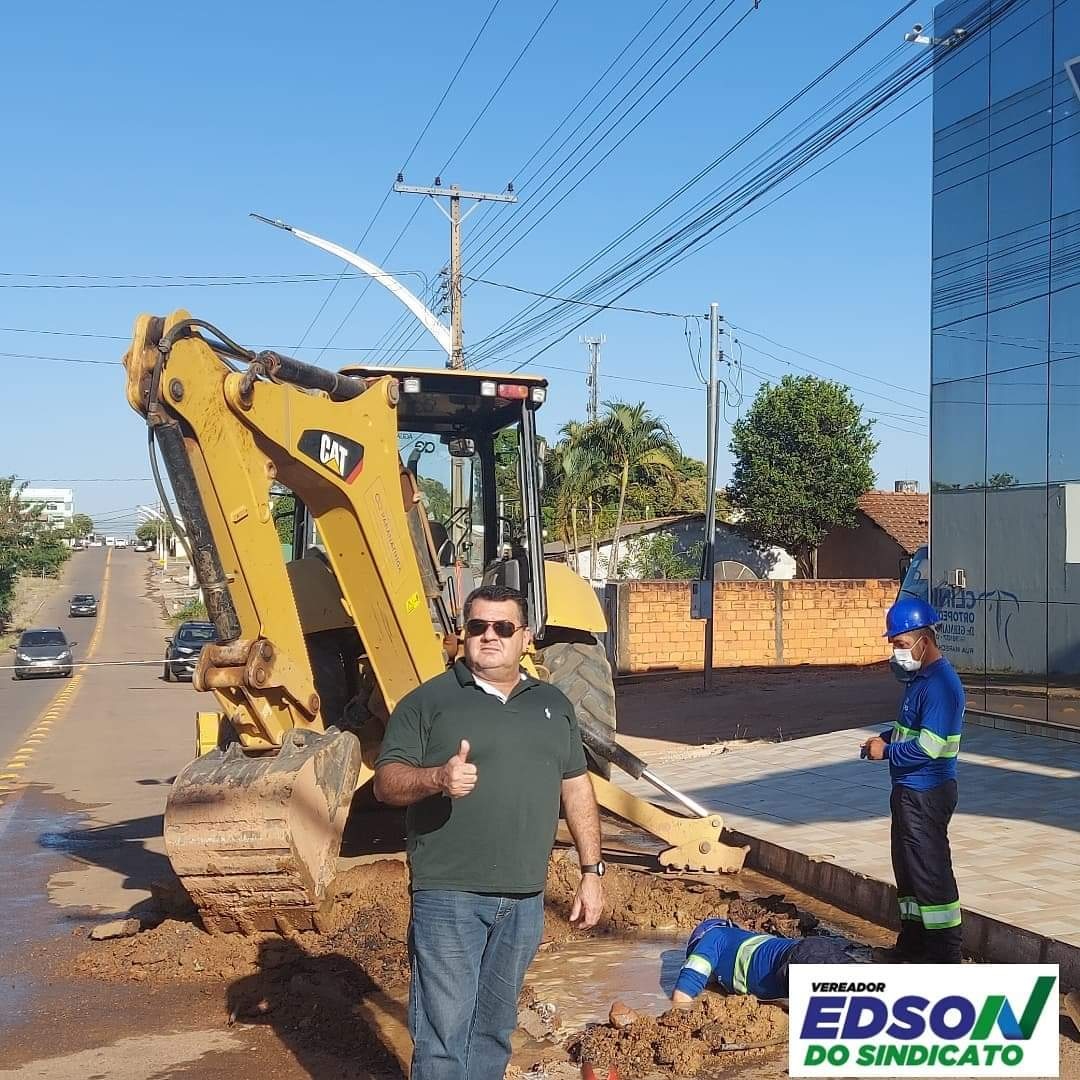 Vereador Edson do Sindicato é atendido pela empresa Águas de Paranatinga na Av. Bandeirantes 