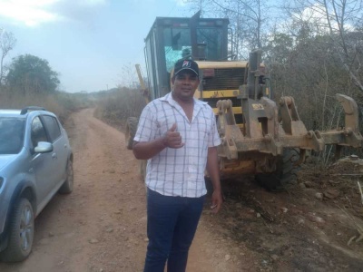 Vereador Nego do Rodeio agradece o Executivo e Secretaria de Obras por atender demanda em estrada